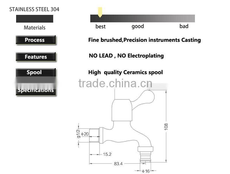 stainless steel 304 water faucet Outdoor faucet
