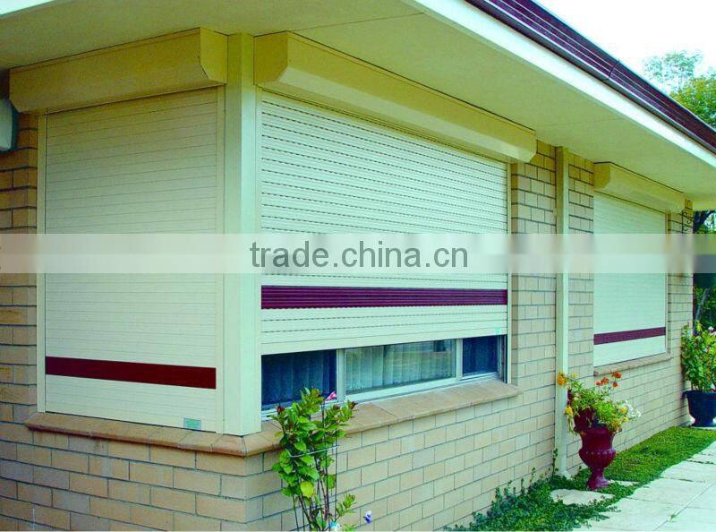 Motorized roller shutter window with aluminum foam slats
