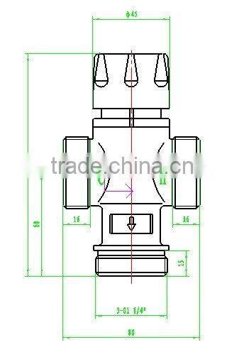 China manufacturer brass hot water mixing valve for solar heater (DN32)