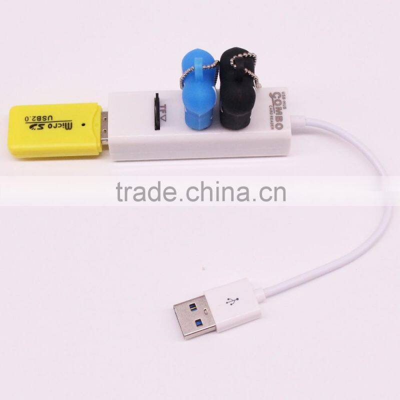 2016 usb 2.0 high speed charging 3 port usb hub white and black with OEM logo