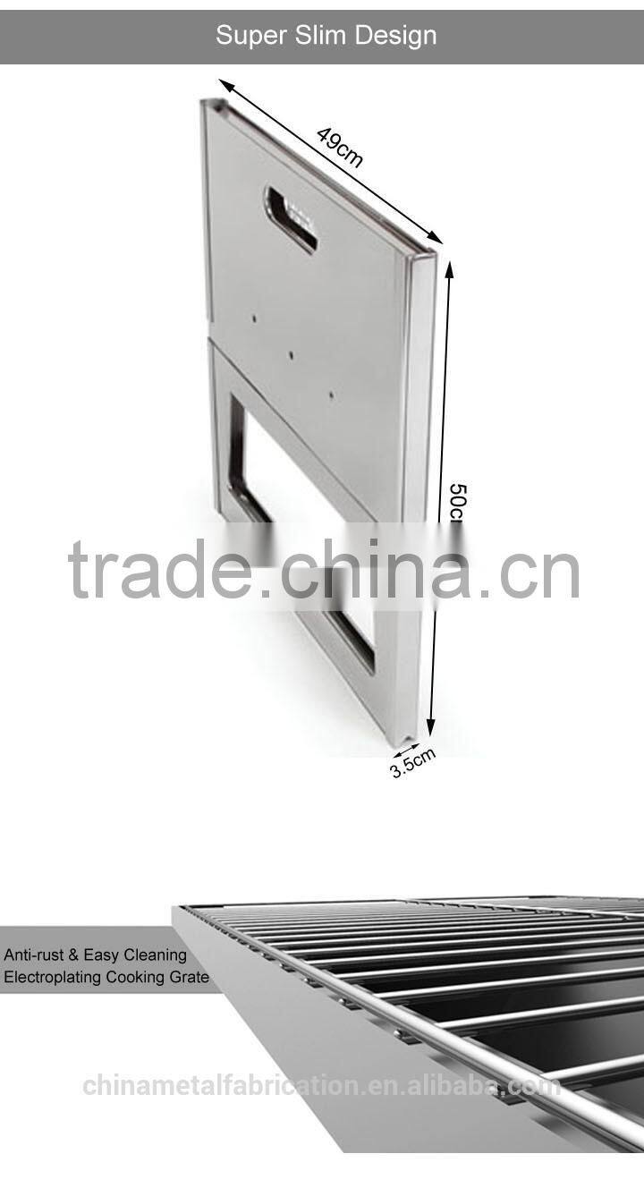 smokeless charcoal stainless steel flat iron bbq grills rotisserie spit