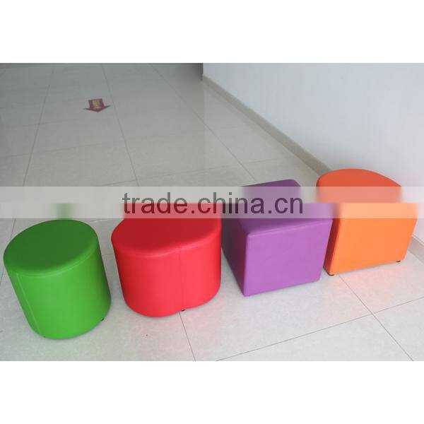 Faux leather round ottoman for home living room under mail order