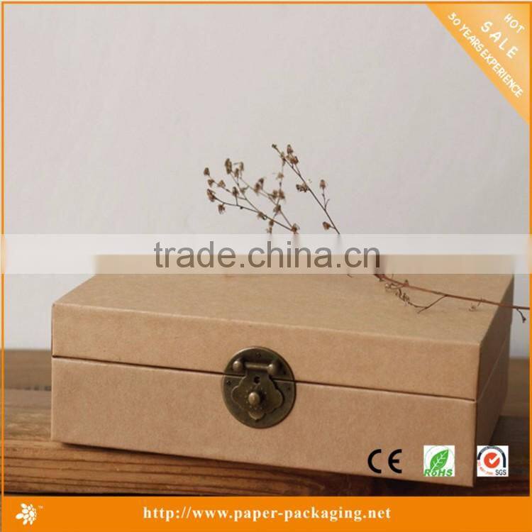 DW-G120High grade Kraft cantaining box and jewelry box with a lock