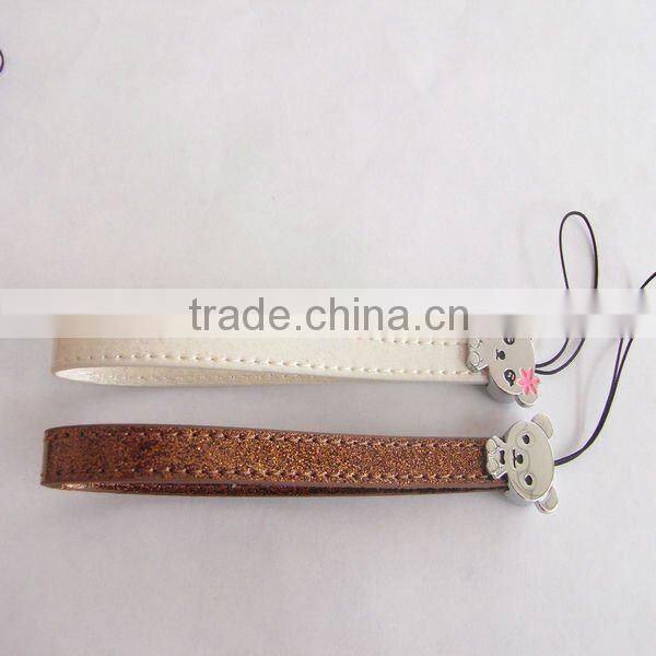 leather mobile phone straps wholesale and cell phone charm promotion