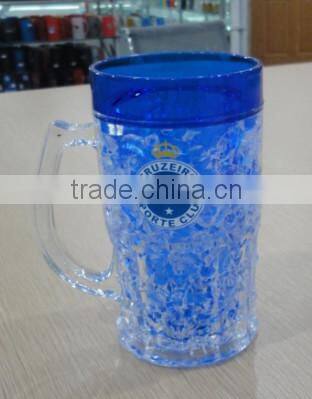 FDA BPA free promotion beer frosty mugs with gel,freezer mug,double wall mug