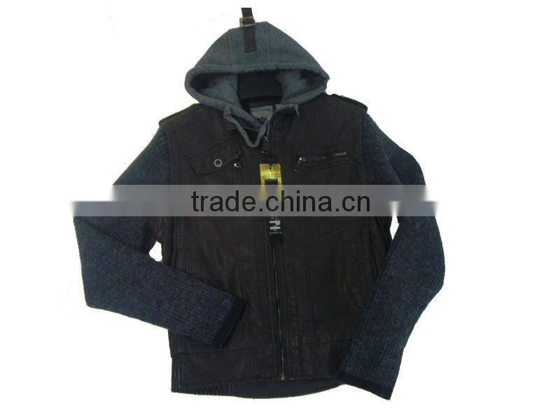 2013 men's leather jackets with stand up collar