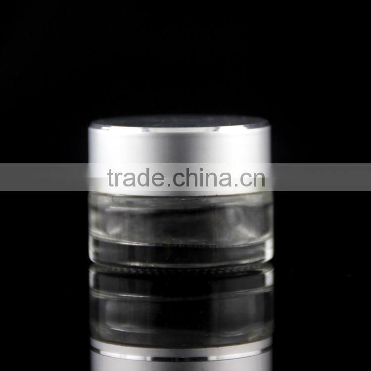 latest clear glass jar aluminum cap jar for cream