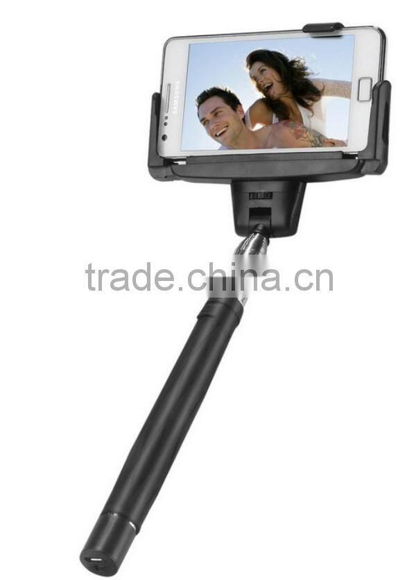 New arrival D09 with mirror monopod selfie stick, monopod with bluetooth shutter button for camera and mobile phone