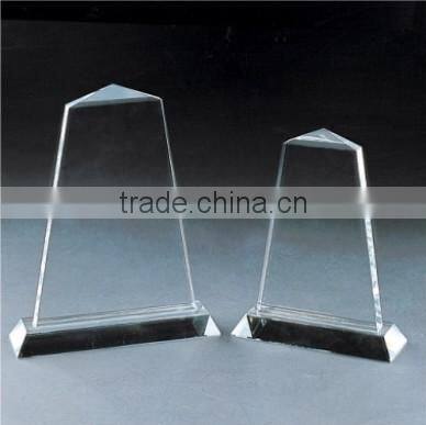 2015 new cheap glass trophy crystal blank