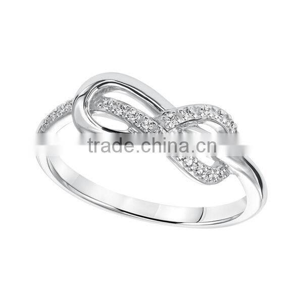 Fashion 2T Plating Solid Silver Infinity Ring High Quality 925 Sterling Silver Infinity Ring