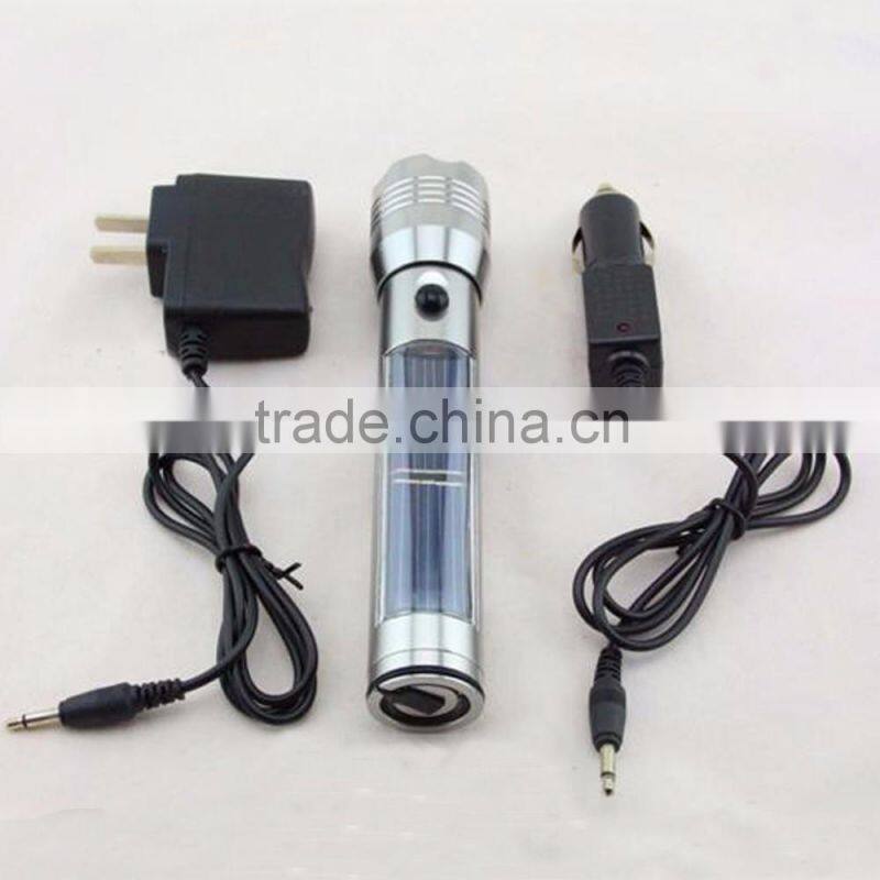 Colorful Box-2016 New Solar Aluminium Alloy Flexiable LED Flashlight Electronic Waterproof Torch