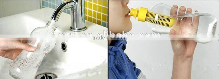 Portable filter water bottle Fashion Plastic Carbon Filter Water Bottle Sports bottle