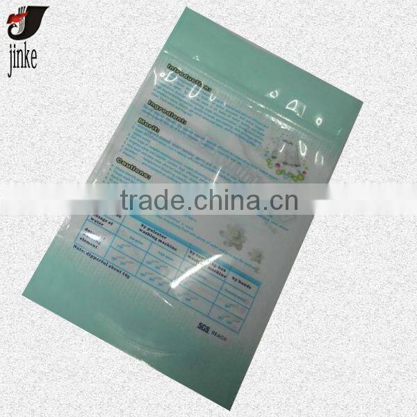 Natural detergent plastic bag with zipper