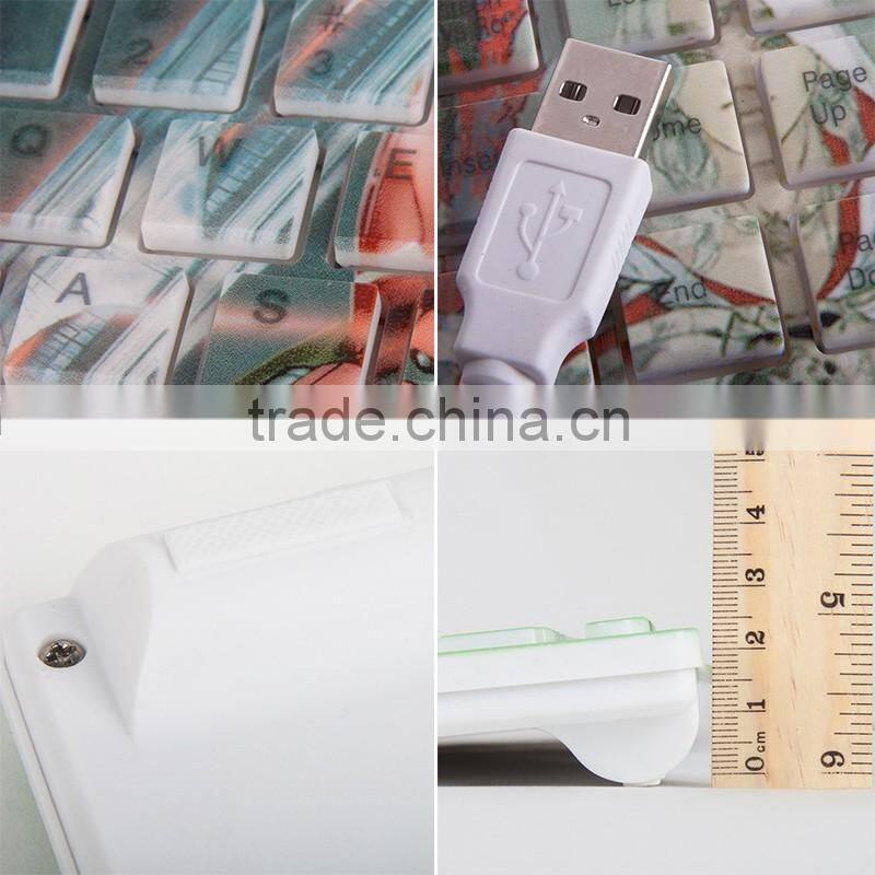 popular high quality custom made printing wired keyboard