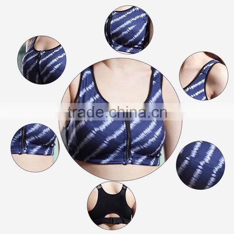 Women's fitness padded Yoga bra quick-drying bra running fashion bra active wear sexy sports bra with zipper