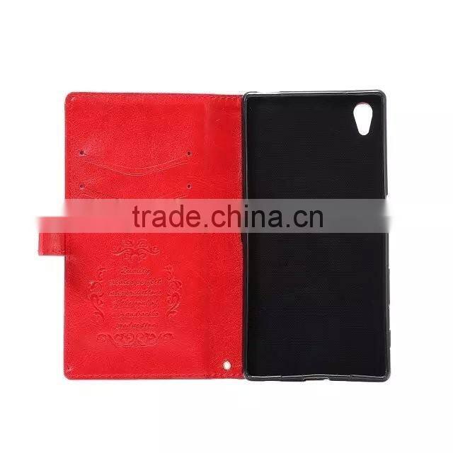 Fine Grain Leather Sheep Case For Sony Z5 Plus/Beautiful leather Design case For Sony Z5 Plus