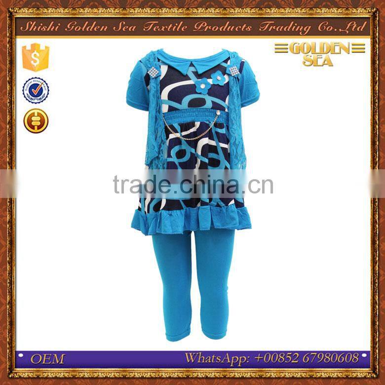 Different Pattern Printed Middle East girls cotton teen clothes set