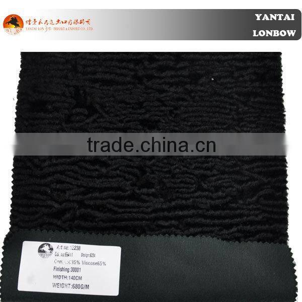 Stock wholesale cotton viscose faux fake fur fabric