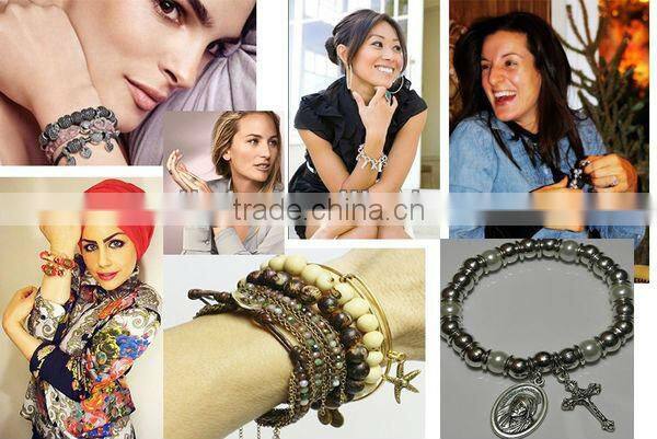 Fashion jewelry pink bead with heart DIY charm bracelet 2013