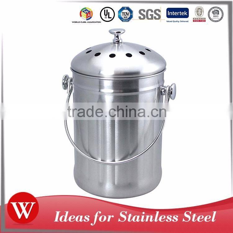 Excellent houseware 0.6 gallon stainless steel Compost Bucket with carbon filters