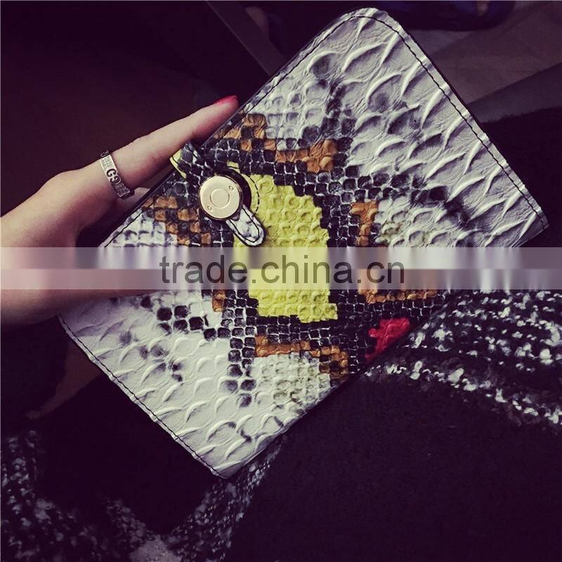 2016 European style wallet serpentine leather wallet fashion picture wallet