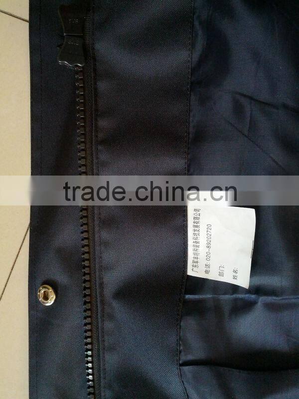 Oxford knit PU workwear raincoat rainsuit relective tape yellow color waterproof breathable mesh lining