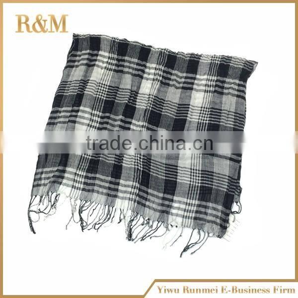 Thin Fabric Scarves Shawls Cheap Cotton Checked Viscose Scarves