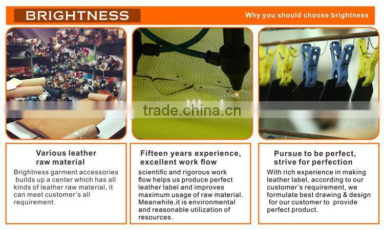 Custom metal clothing label embossed leather patch