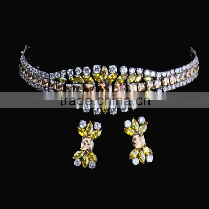 Pave cz Necklace Jewelry Sets