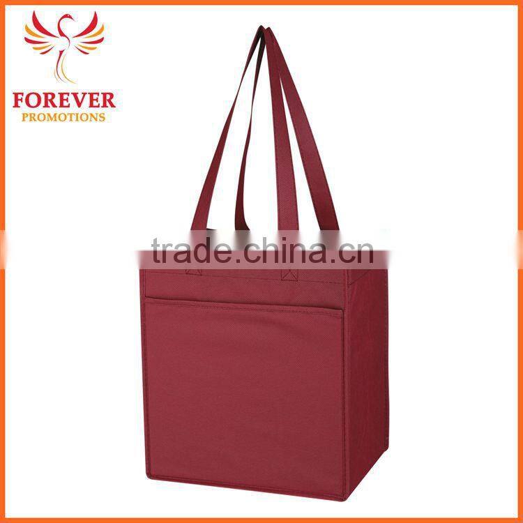 High Quality Custom Non-woven 6 Bottles Tote Bag with Front Pockets
