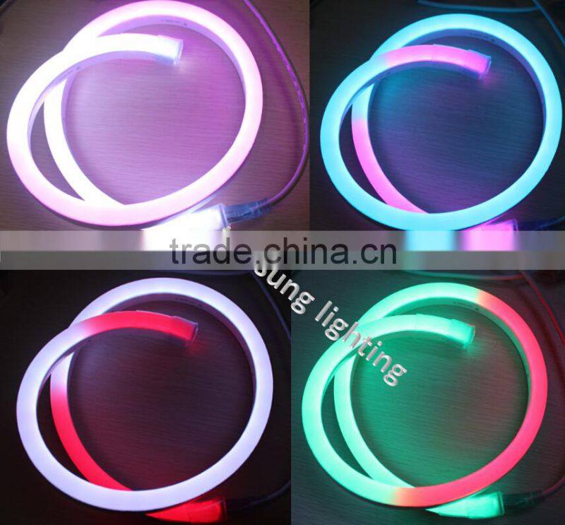 50meter spool 24v dynamic digital rgb led neon tube flex multi-color