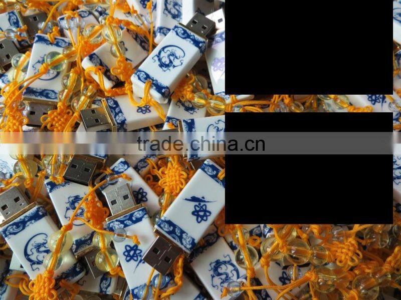 China Ceramic USB flash drive blue and white porcelain USB disk
