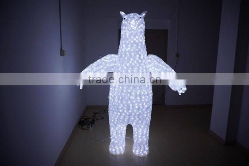 New product for 2016 big white bear 3d deco lights