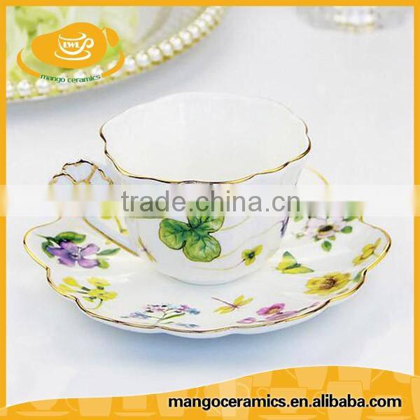 Wholesale bone china ceramic tea cup and saucer set