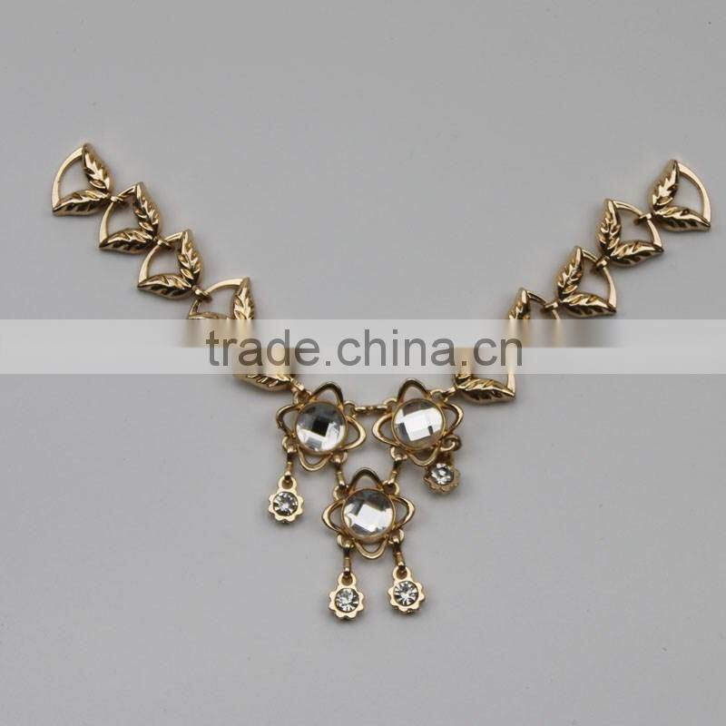 movable gold metal jewelry trim Neckline decorate for colthing