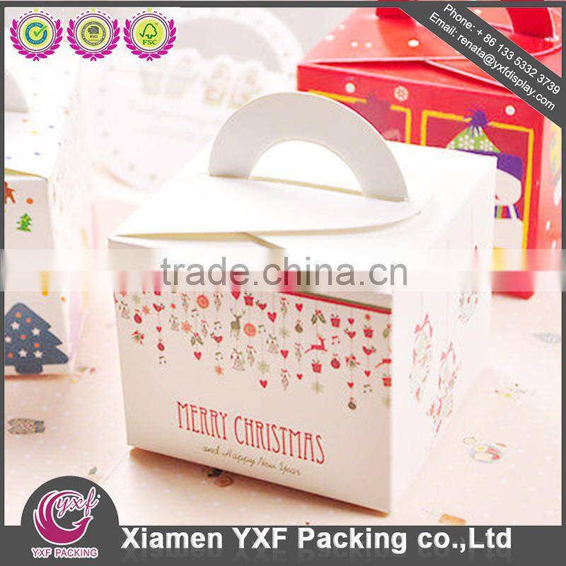Custome design sky blue cardboard box gift packaing, gift paper box with white ribbon