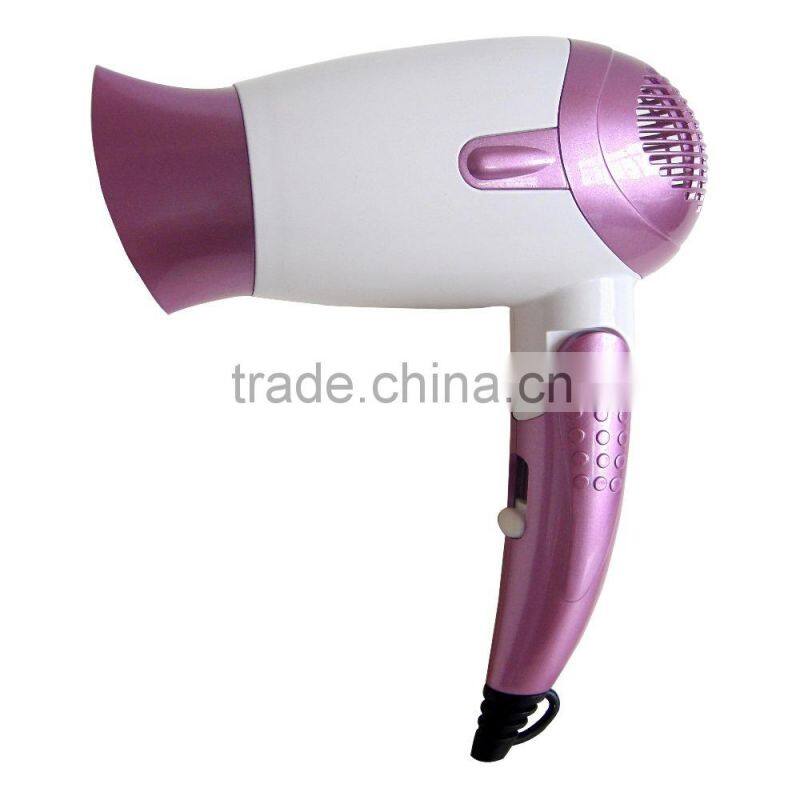 Travel foldable hair dryer with 1000/1200W dual voltage