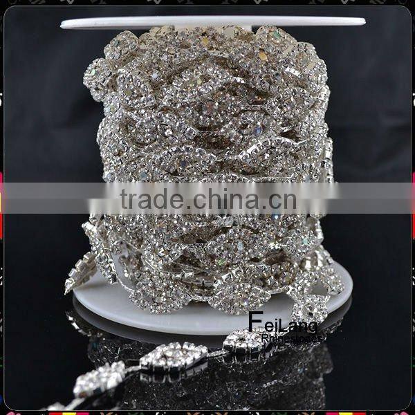 Feilang unique design hot sale 2014 eyes shape rhinestone cup chain