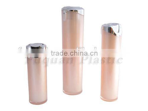 cosmetic creen printing surface handling airless white plastic bottle