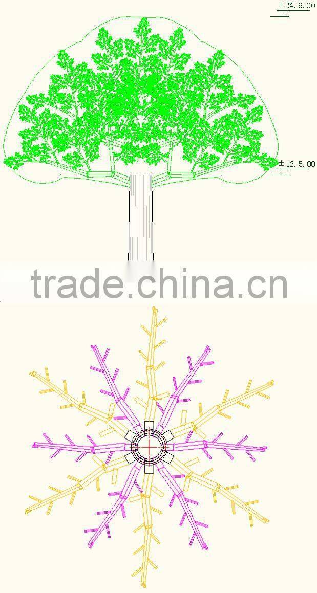 5m Decorative artificial steel ficus tree