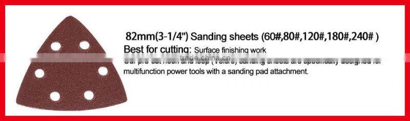 Triangular Oscillating Sander Aluminium Oxide Sanding Paper with hole