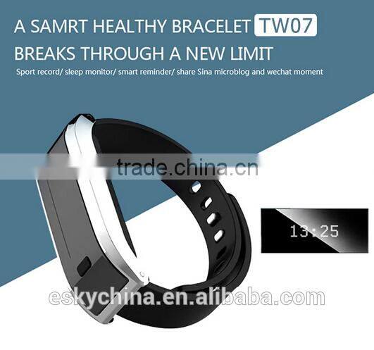 2016 new products Waterproof IP-X6 LCD OLED TW07 Bluetooth V4.0 Fashion Sports smart Bracelet watch