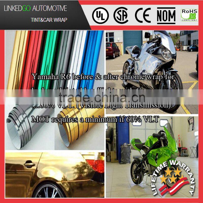 Good Air bubble free wrap 1.52*20M red chrome vinyl car wrap with stretchability vinyl wrap