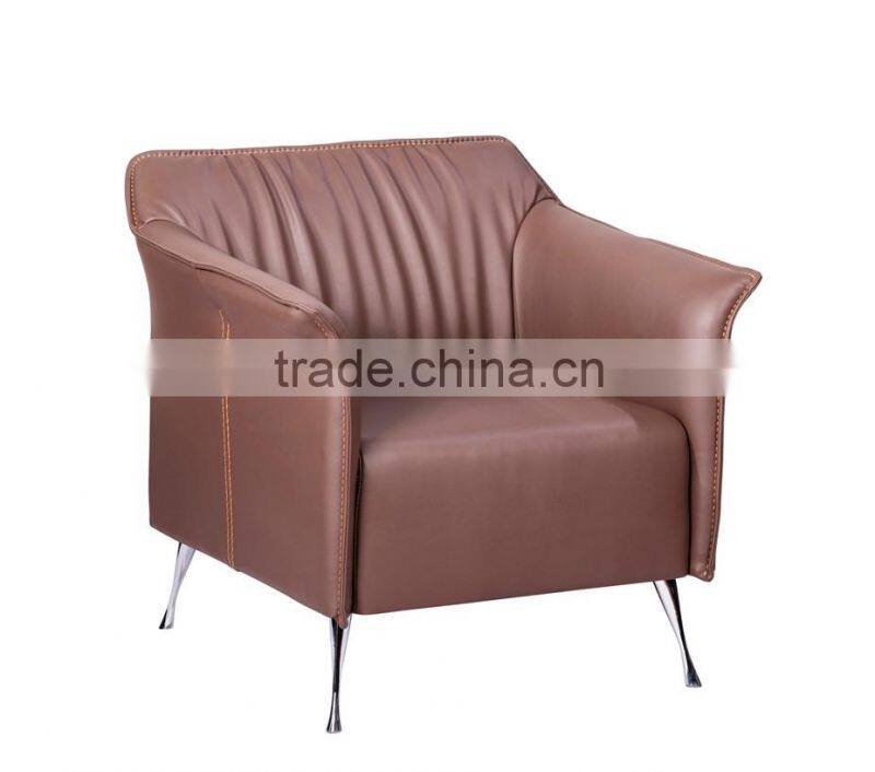 2016 hot sale popular black artistic leather sectional 1+1+3 sofa set with stainless steel base