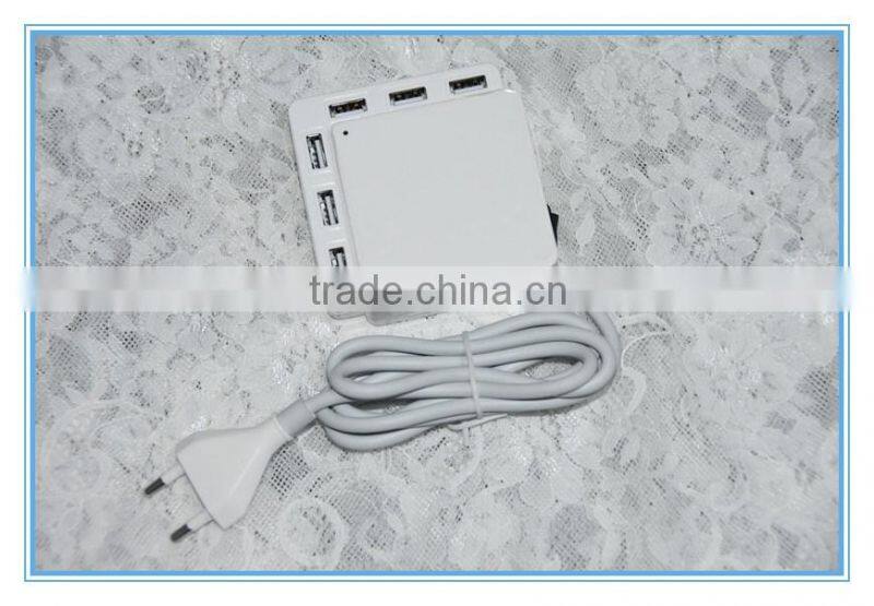 6 port AC power usb travel charger socket for for Iphone, Ipad, Samsung, Nexus, HTC, Sony and More