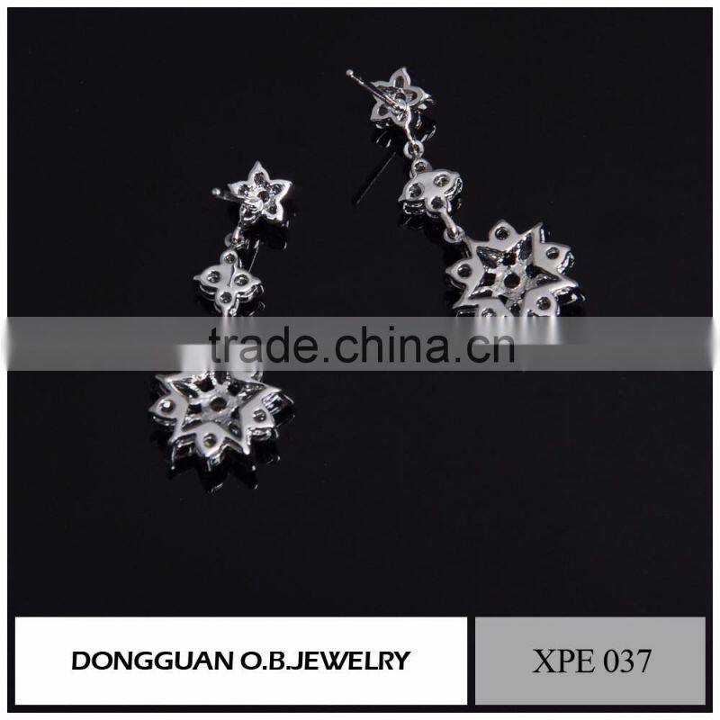 Square diamond earring /hot selling earring /925 silver earring