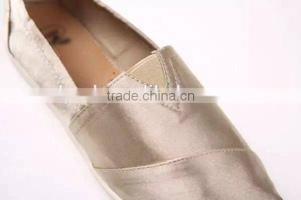 2016 classic shoes with satin upper material women casual shoes flat injected shoes