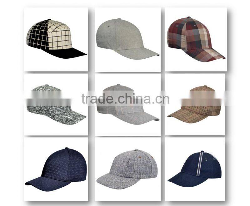 best selling Cheap Custom plaid cloth Baseball Worn-out Cap for boys