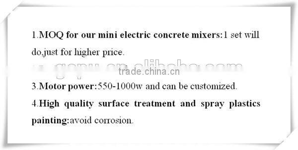 Small Portable Construction Equipment Building Tool Electric Motor Gasoline Engine Concrete Mixer Cement Mixer