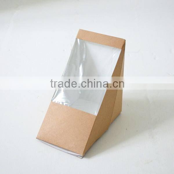 cheap price good quality Triangle Paper Sandwich Box with PP Window